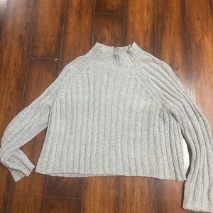 Cream Ribbed Women's Sweater